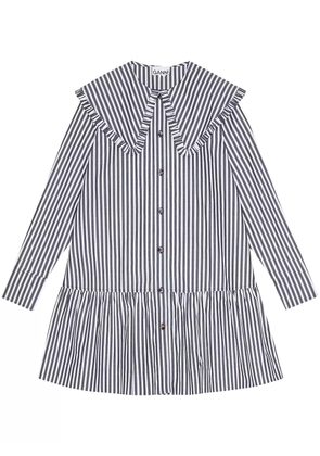 GANNI striped cotton shirt dress - Black