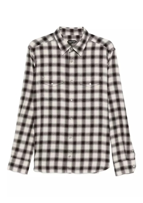 TOM FORD checked pocket shirt - Brown