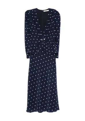 Alessandra Rich polka dot-print midi dress - Blue