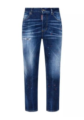 DSQUARED2 logo-patch distressed jeans - Blue