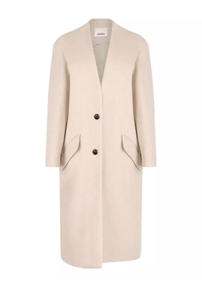 ISABEL MARANT button-fastening flap-pockets single-breasted coat - Neutrals