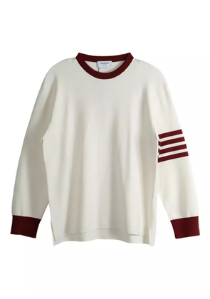 Thom Browne four-stripe crew-neck sweater - White