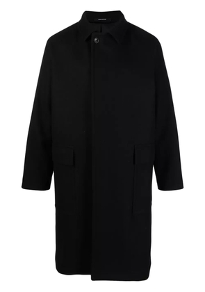 Tagliatore virgin wool-blend single-breasted coat - Black