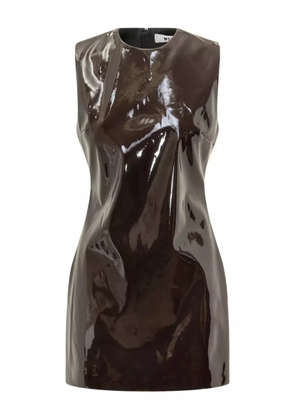 MSGM vinyl sleeveless mini dress - Brown