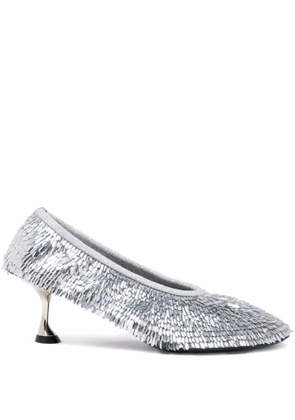 Proenza Schouler Tee sequinned pumps - Silver