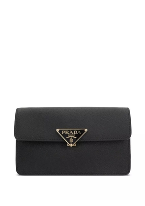 Prada Saffiano leather triangle-logo mini bag - Black