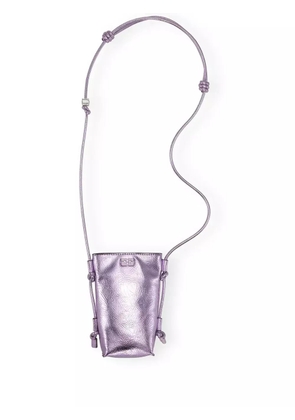 GANNI Bou metallic cross body bag - Purple