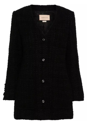 Gucci single-breasted tweed jacket - Black