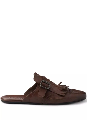 Prada Shuffle fringe-detail mules - Brown