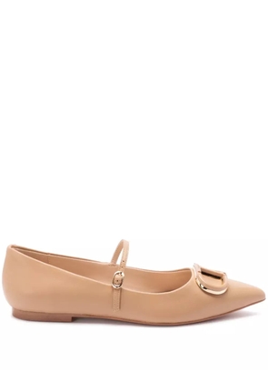 TWINSET logo-plaque ballet flats - Neutrals