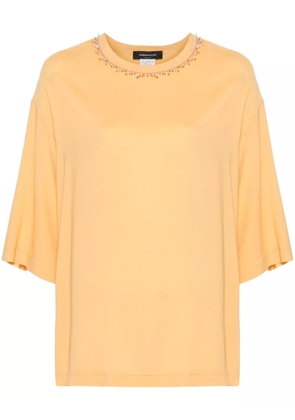 Fabiana Filippi Sablé bead-embellished T-shirt - Orange