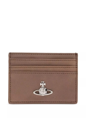 Vivienne Westwood Orb-embellished leather card holder - Brown
