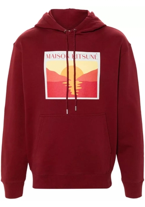 Maison Kitsuné Sunset Postcard cotton hoodie - Red