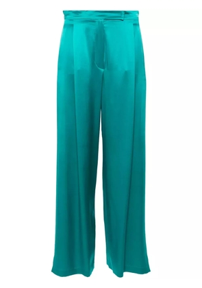 Max Mara side-slits silk palazzo pants - Green