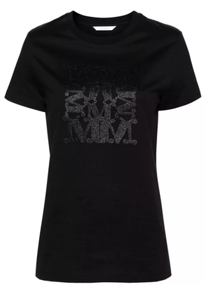 Max Mara logo-embroidered cotton T-shirt - Black