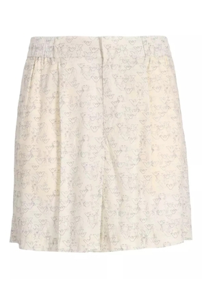 Emporio Armani all-over logo shorts - Neutrals