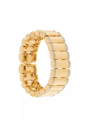 Susan Caplan Vintage embellished chain-link bracelet - Gold