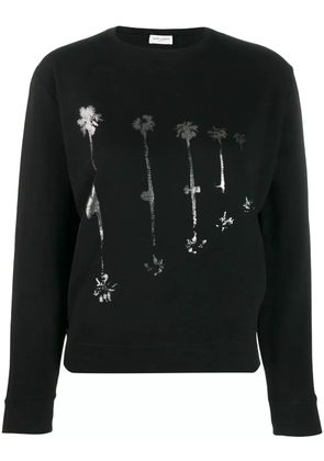 Saint Laurent palm tree print sweatshirt - Black