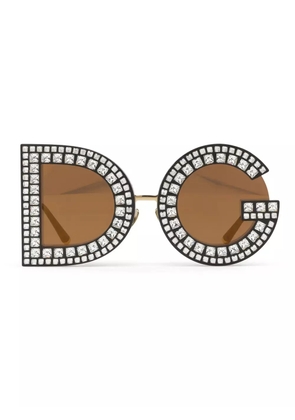 Dolce & Gabbana Eyewear DG Glitter round-frame sunglasses - Gold