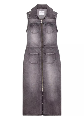 Courrèges double-pockets denim midi dress - Grey