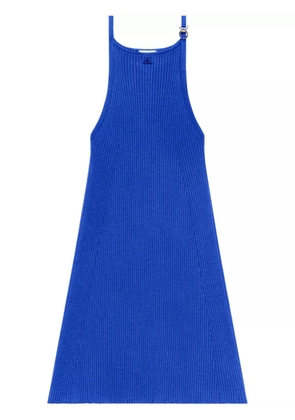 Courrèges logo-embroidered mini dress - Blue