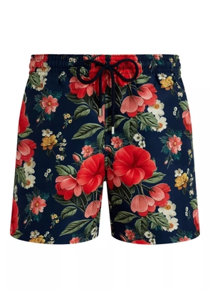 Vilebrequin elasticated-waistband floral-print swim shorts - Blue