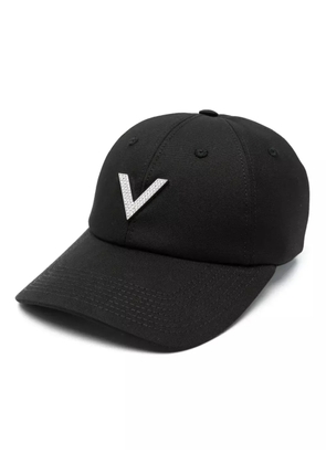Valentino Garavani VLogo crystal-embellished cap - Black