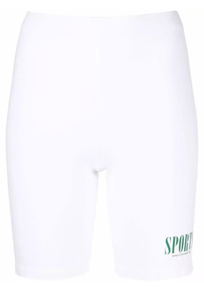 Sporty & Rich logo-print cycling shorts - White