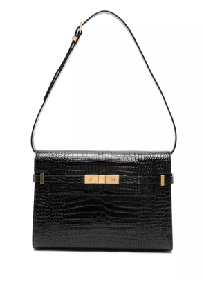 Saint Laurent Manhattan crocodile-embossed shoulder bag - Black