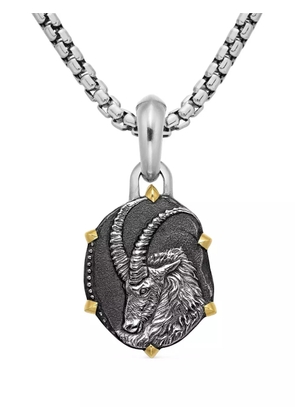 David Yurman 18kt yellow gold and sterling silver Capricorn amulet (33mm)