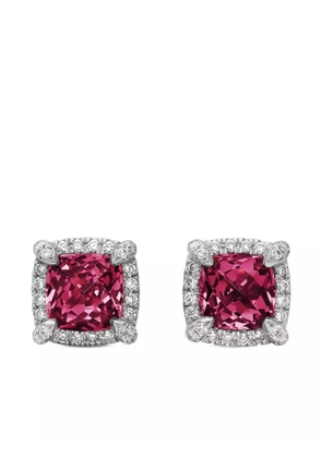 David Yurman sterling silver Petite Chatelaine rhodolite garnet and diamond stud earrings (5mm)