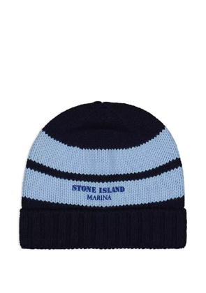 Stone Island striped-pattern beanie - Blue