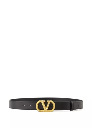 Valentino Garavani VLogo leather belt - Black