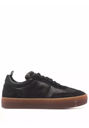 Officine Creative Kombined leather trainers - Black