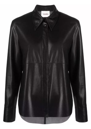 Nanushka vegan-leather long-sleeve shirt - Black