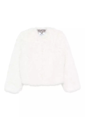 Blugirl round-neck faux-fur jacket - White