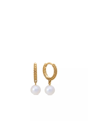 Monica Vinader Heirloom pearl-embellished huggie earrings - Gold