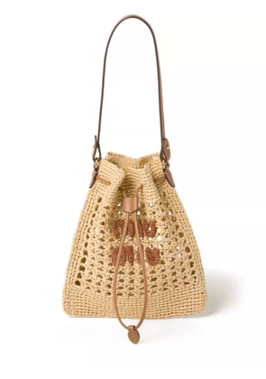 Miu Miu woven raffia mini bag - Neutrals