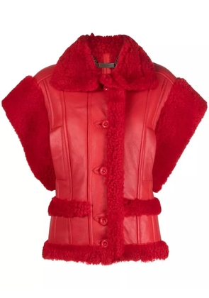 Philipp Plein Gothic Plein buttoned shearling vest - Red