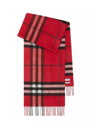 Burberry checked cashmere scarf - Red