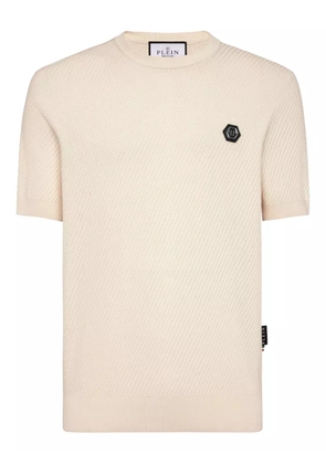 Philipp Plein ribbed short-sleeve sweater - Neutrals