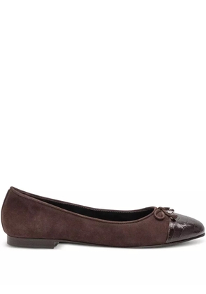 Tory Burch cap-toe suede ballet flats - Brown