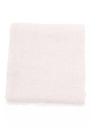 Brunello Cucinelli herringbone cashmere scarf - Neutrals