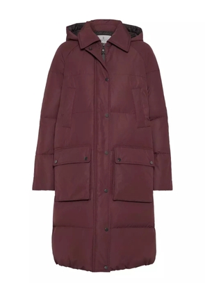 Brunello Cucinelli hooded quilted coat - Red
