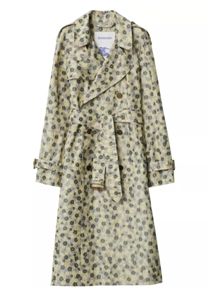 Burberry long daisy-print trench coat - Neutrals