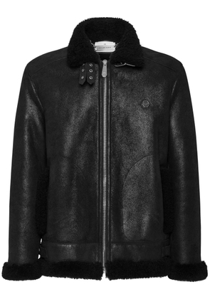Philipp Plein shearling biker jacket - Black