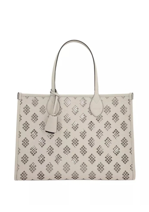 Gucci laser-cut leather tote bag - White