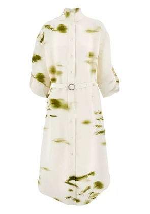 Ferragamo Blossom print shirt dress - White
