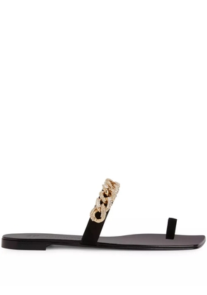 Giuseppe Zanotti Berenicee Chain leather sandals - Black