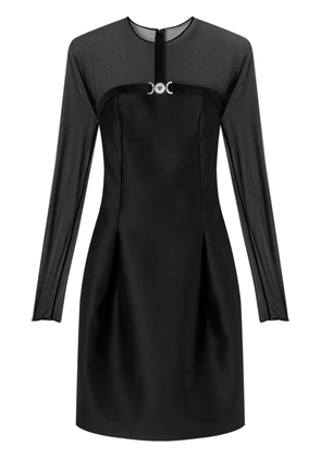 Versace logo-plaque silk dress - Black